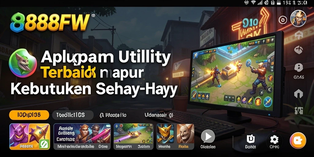 Screenshot utama 888FW menampilkan antarmuka aplikasi Utility yang mudah digunakan.