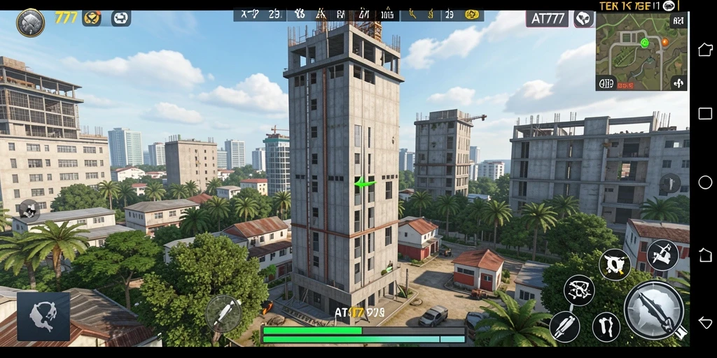 Gameplay menarik dari AT777, pertahanan menara yang strategis.