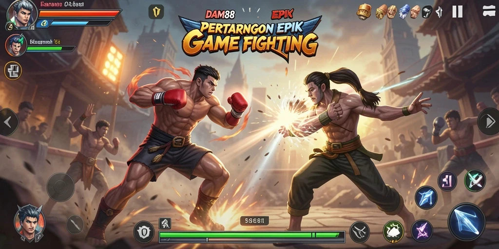 Tampilan gameplay bertarung intens di DAM88.