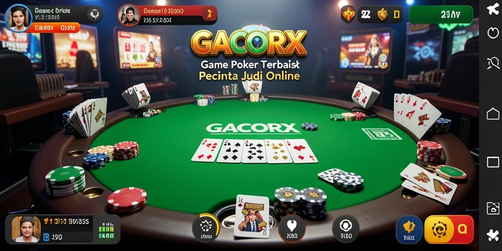 Tampilan gameplay GACORX yang mendebarkan saat bermain poker.