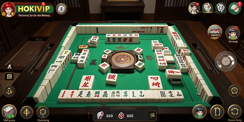 Tampilan gameplay Mahjong yang menantang dan mengasyikkan.