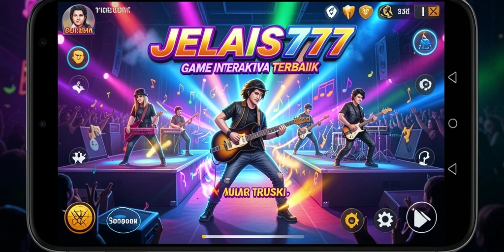 Screenshot JELAS777 menunjukkan pemain berinteraksi dengan berbagai lagu musik.