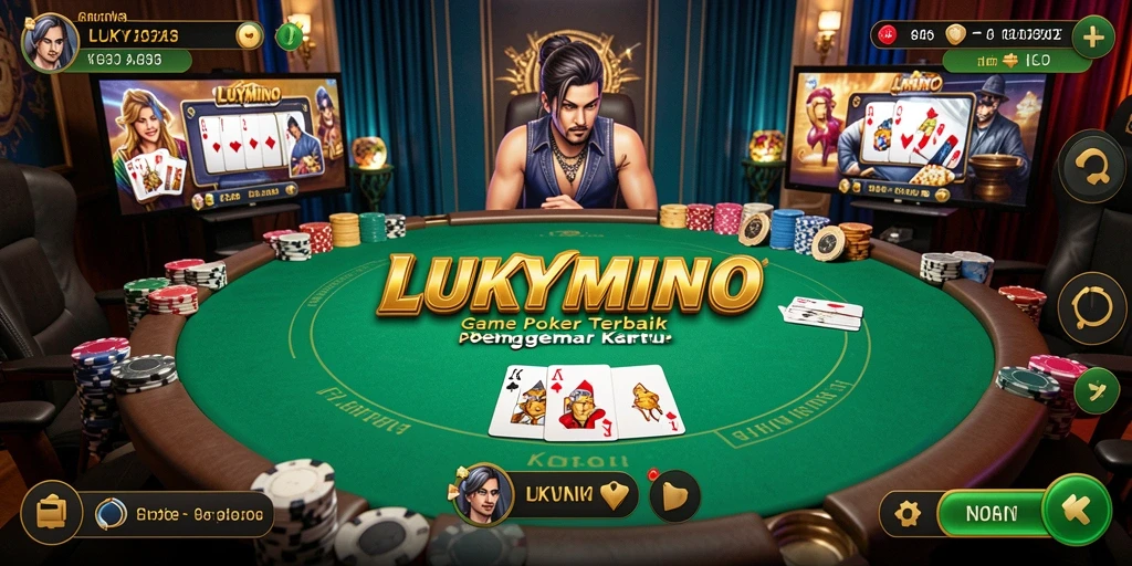 Tampilan utama LUKYMINO saat bermain Poker online.