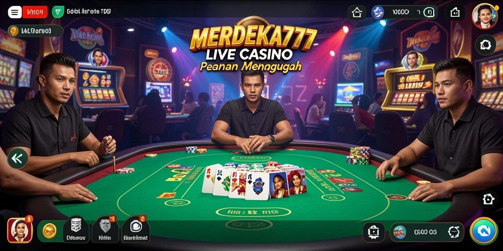 Tampilan gameplay MERDEKA777 yang menarik dalam suasana Live Casino.