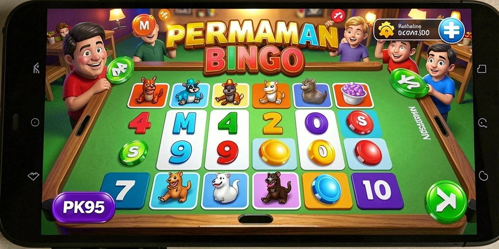 Screenshot gameplay PK95 menampilkan suasana permainan Bingo yang seru.