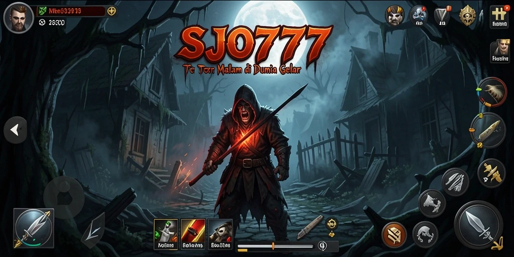 Screenshot gameplay SJO777 yang menampilkan suasana mencekam.