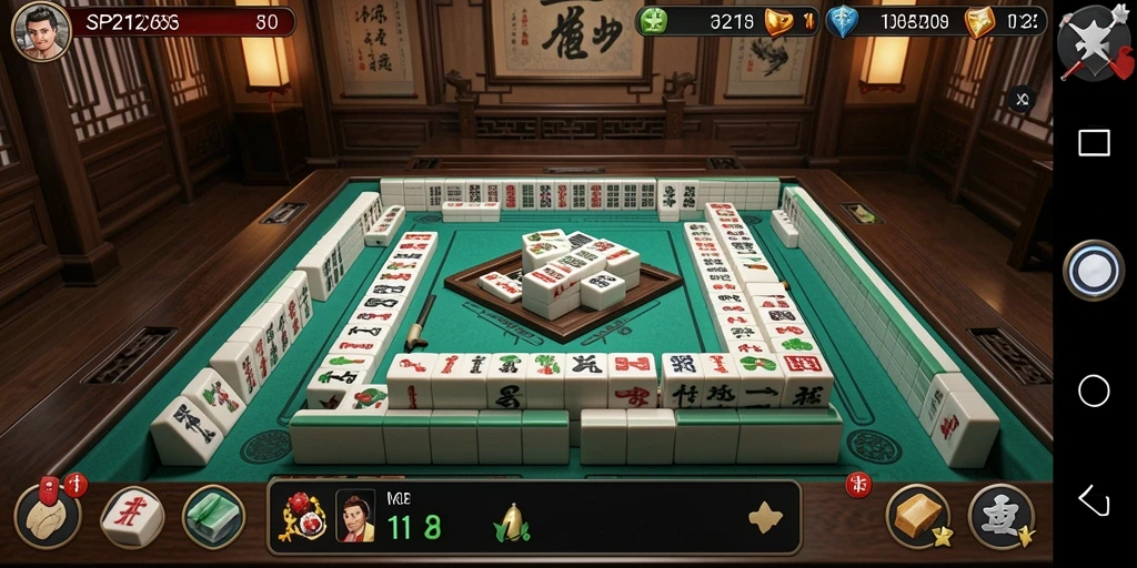 Tampilan gameplay SP212 yang menawan dengan ubin Mahjong berwarna-warni.