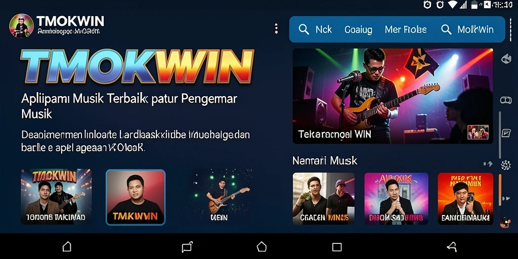 Tampilan antarmuka TMOKWIN dengan berbagai pilihan lagu.