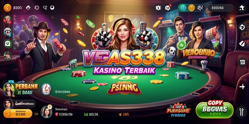 Tampilan gameplay menarik di VEGAS338 yang menggambarkan keseruan simulasi kasino.